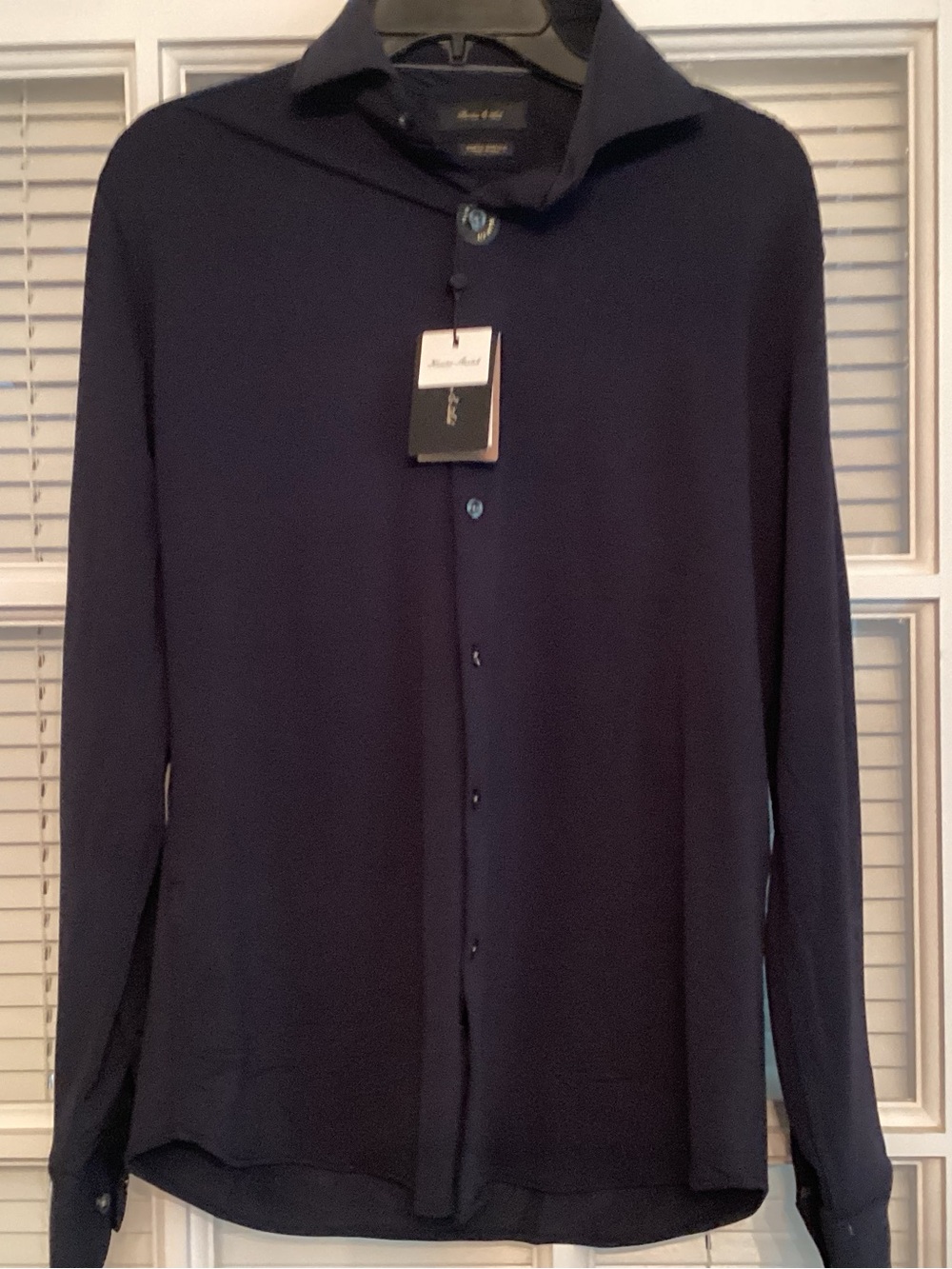 Navy Button-Down Shirt - Long Sleeve
